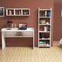 Hanah Home Hera Mesa de Estudio y Estantería con Estante de Pared Blanco